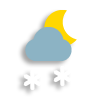 Cielo parzialmente nuvoloso neve moderata