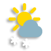 Cielo parzialmente nuvoloso neve moderata