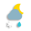 Teilweise bewölkt mit Regen Schnee